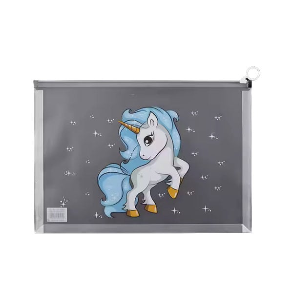 Foska Folder Unicorns, A4, with zipper