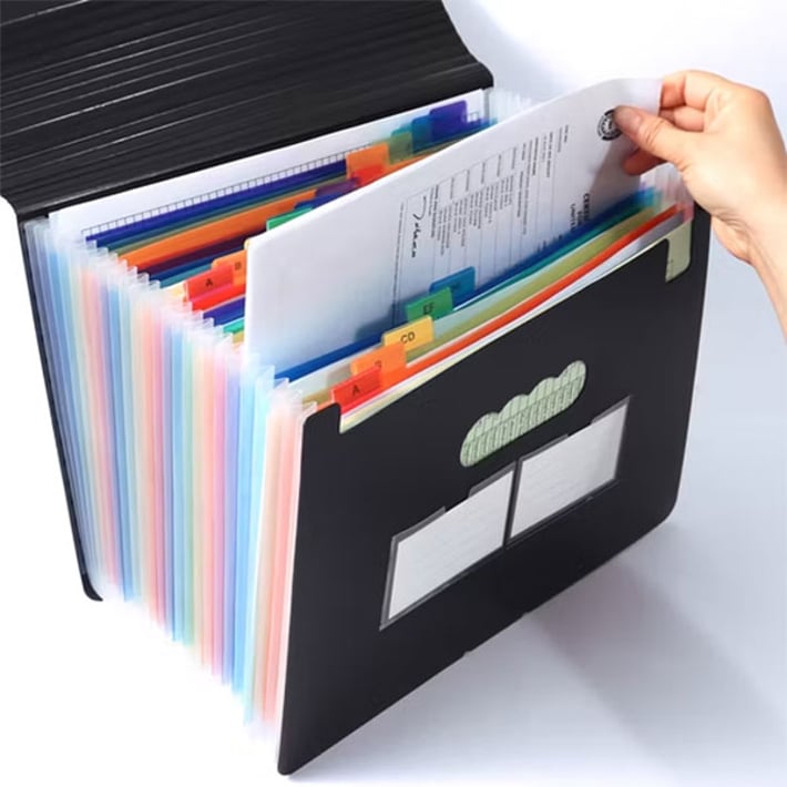 Foska Папка, тип хармоника, A4, с 25 отделения, черна