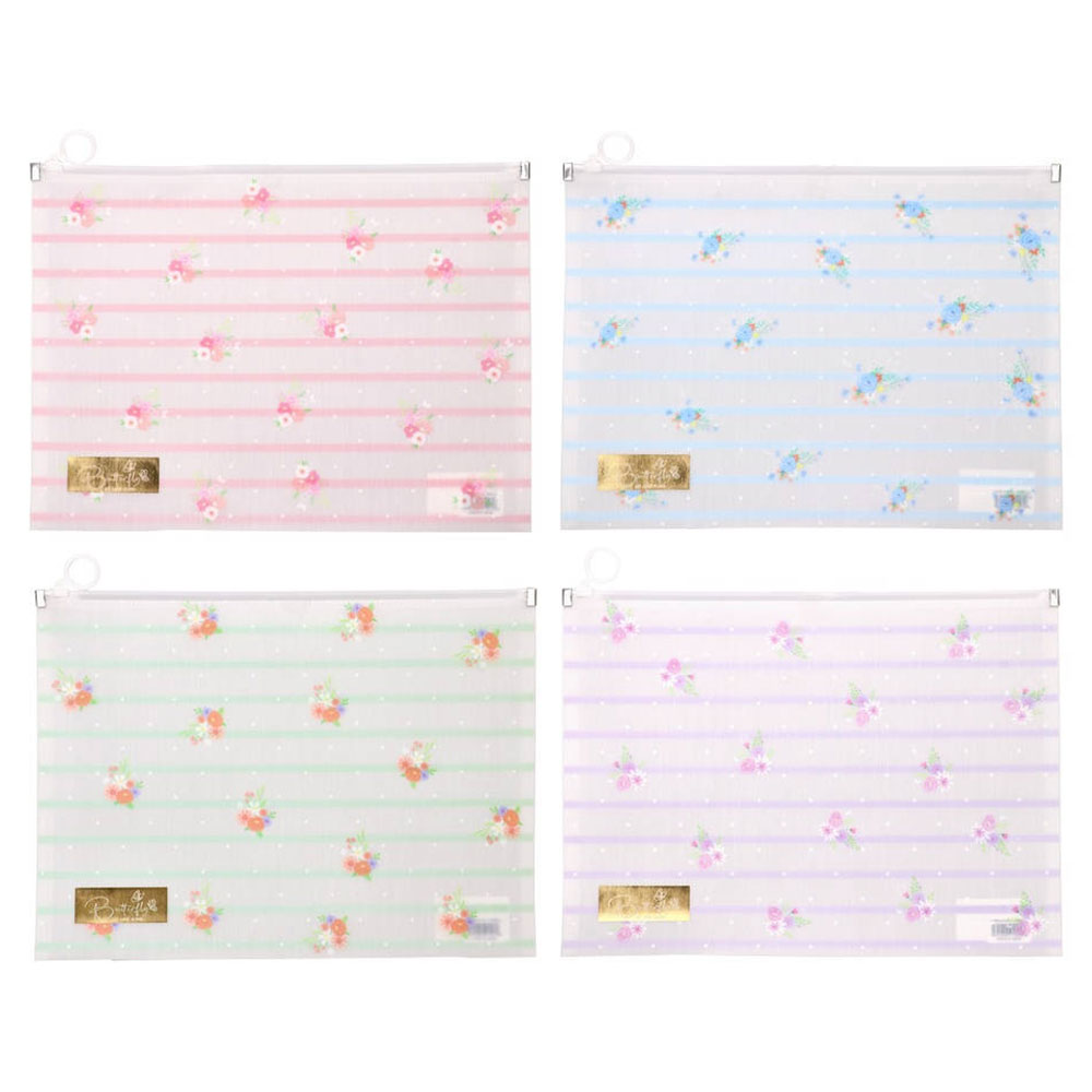 Папка Biro Time Carta, с цип, с цветя, А4, асорти, 1 брой