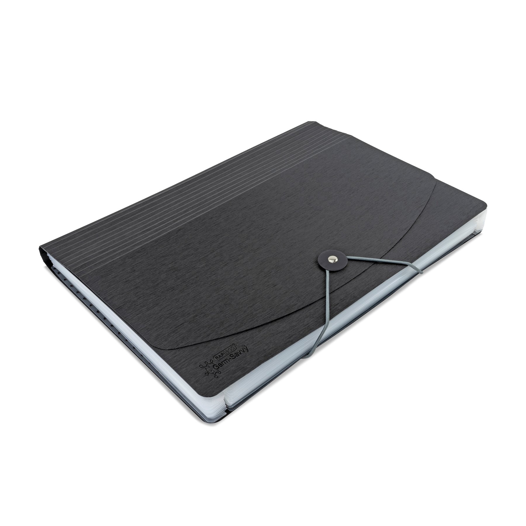 Rapesco Folder Germ-Savvy, accordion type, with elastic and 13 compartments, black