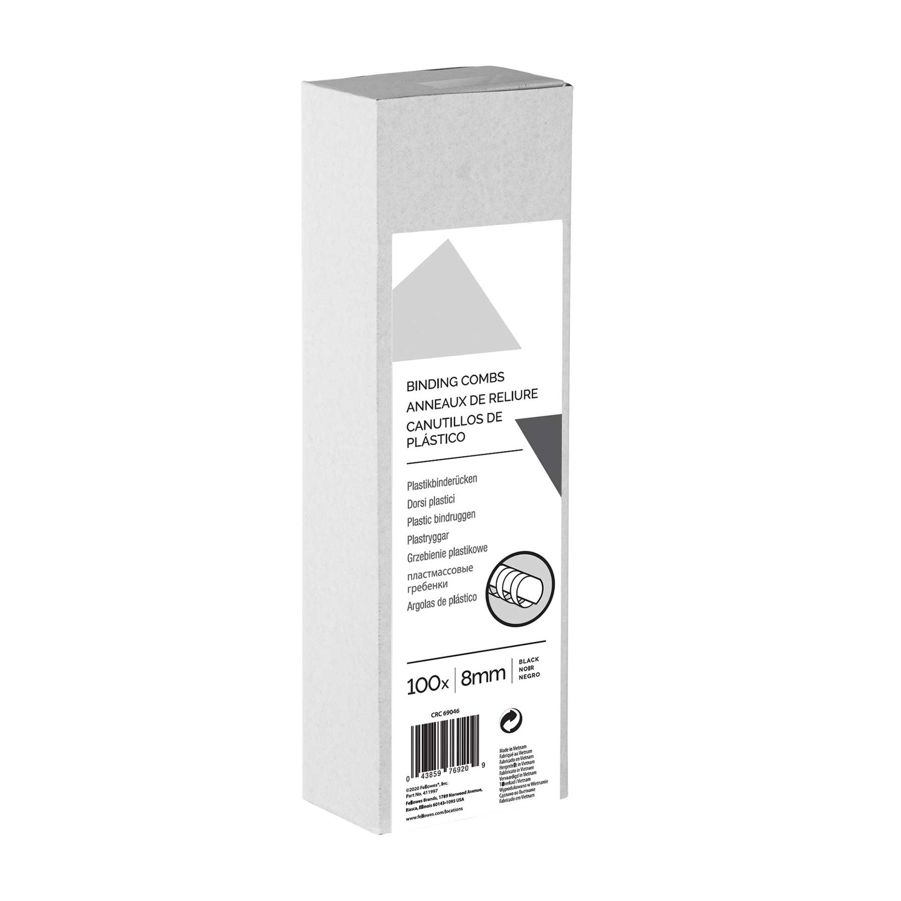 Fellowes Binding spirals, 8 mm, black, 100 pieces