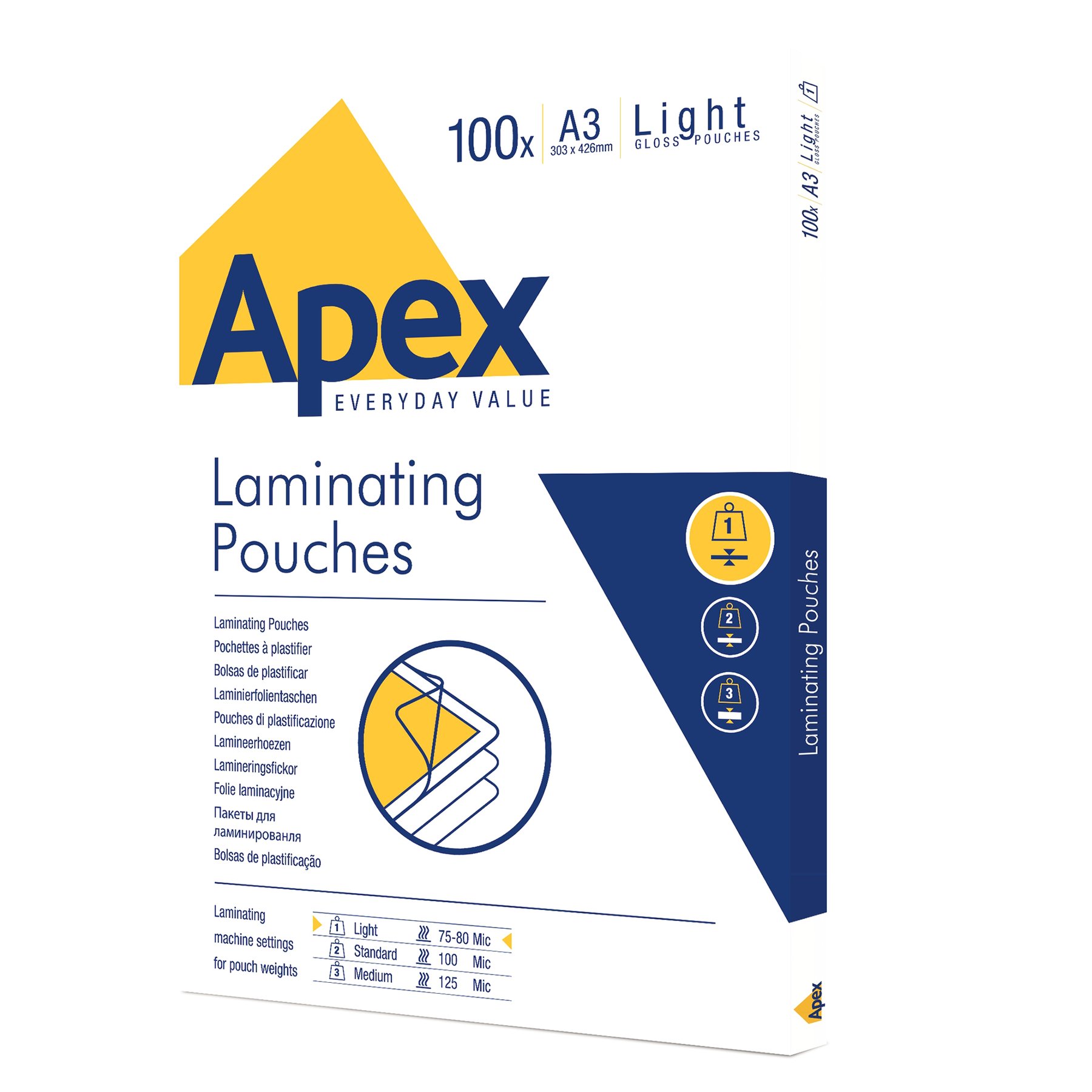 Laminating Foil Apex, A3, 80 microns, 100 pcs