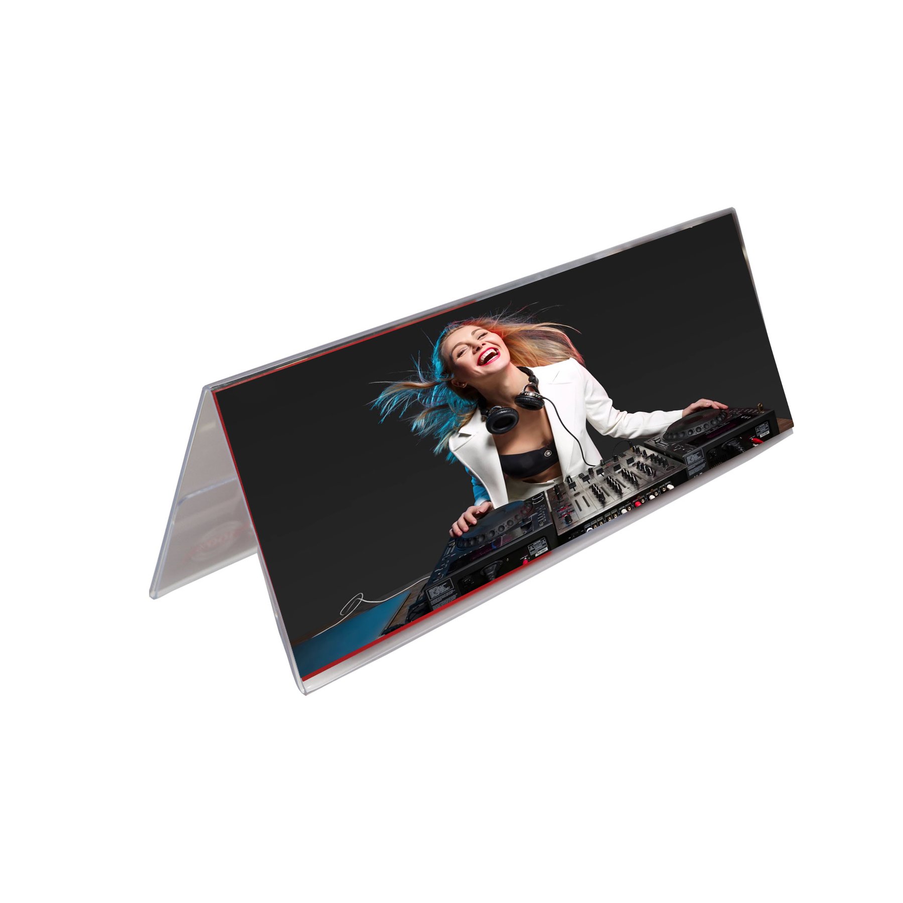 KEJEA Desk sign holder, horizontal, 210 x 75 mm, transparent