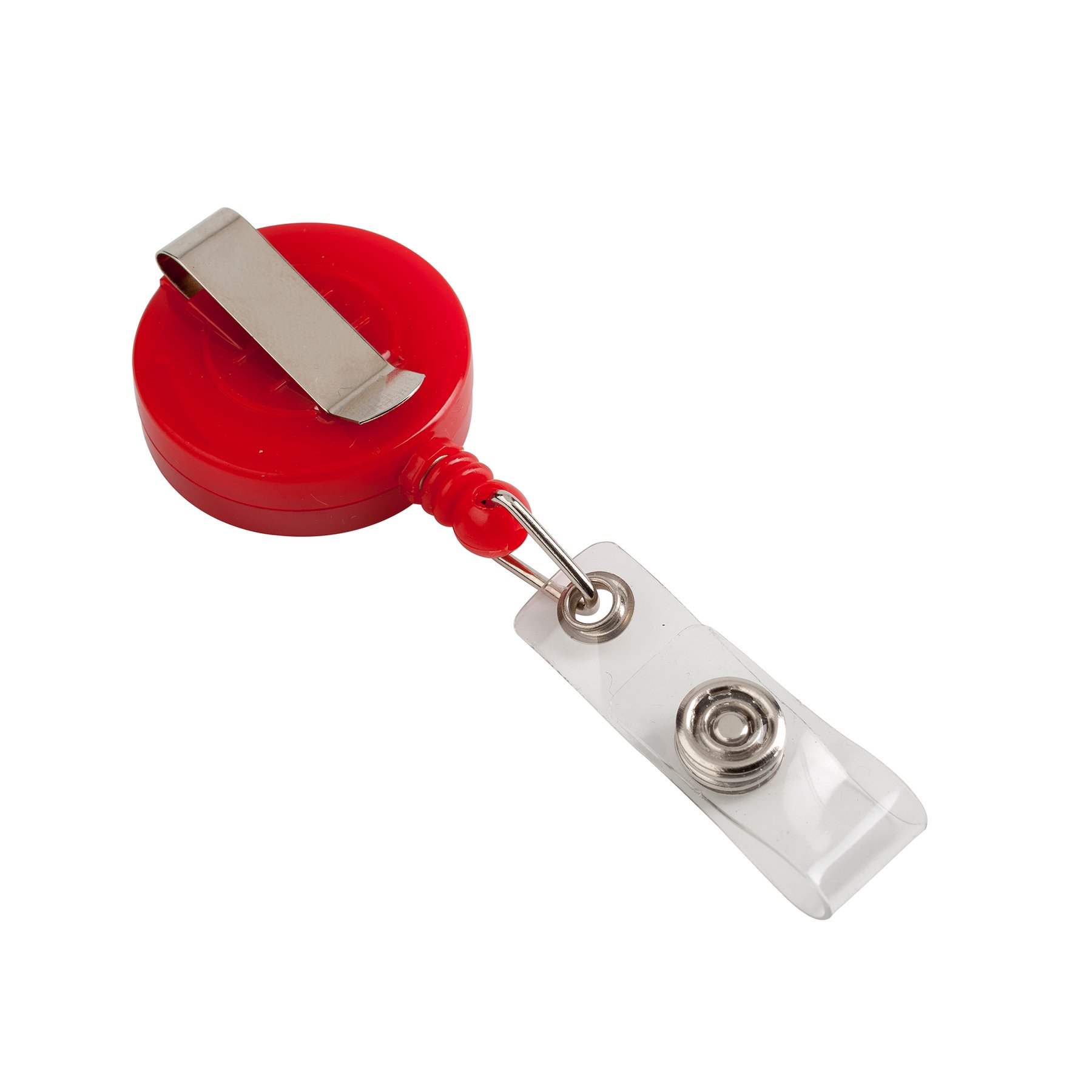 Office 1 Badge reel, with clip, round, red, 5 pcs pack