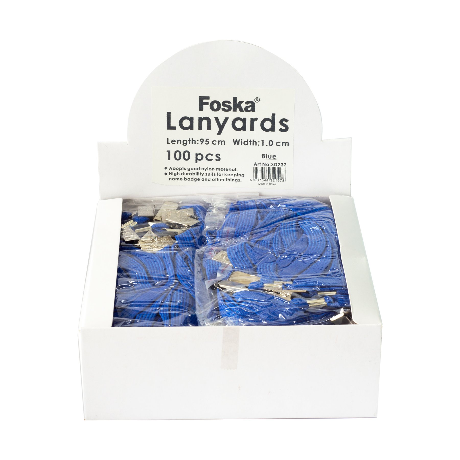 Foska Lanyard, textile, blue, 100 pcs
