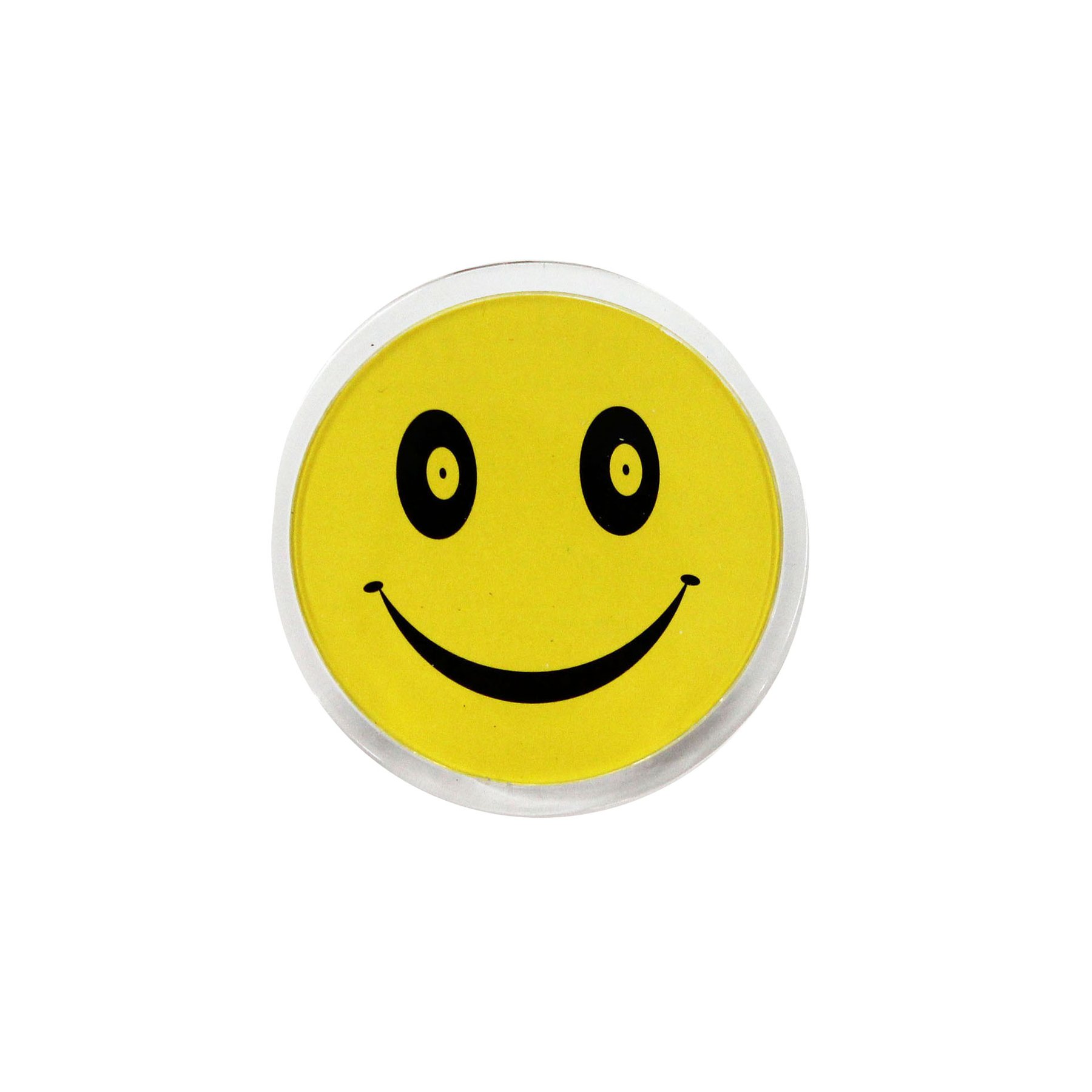KEJEA Badge, with pin and clip, round, diameter 55 mm, transparent