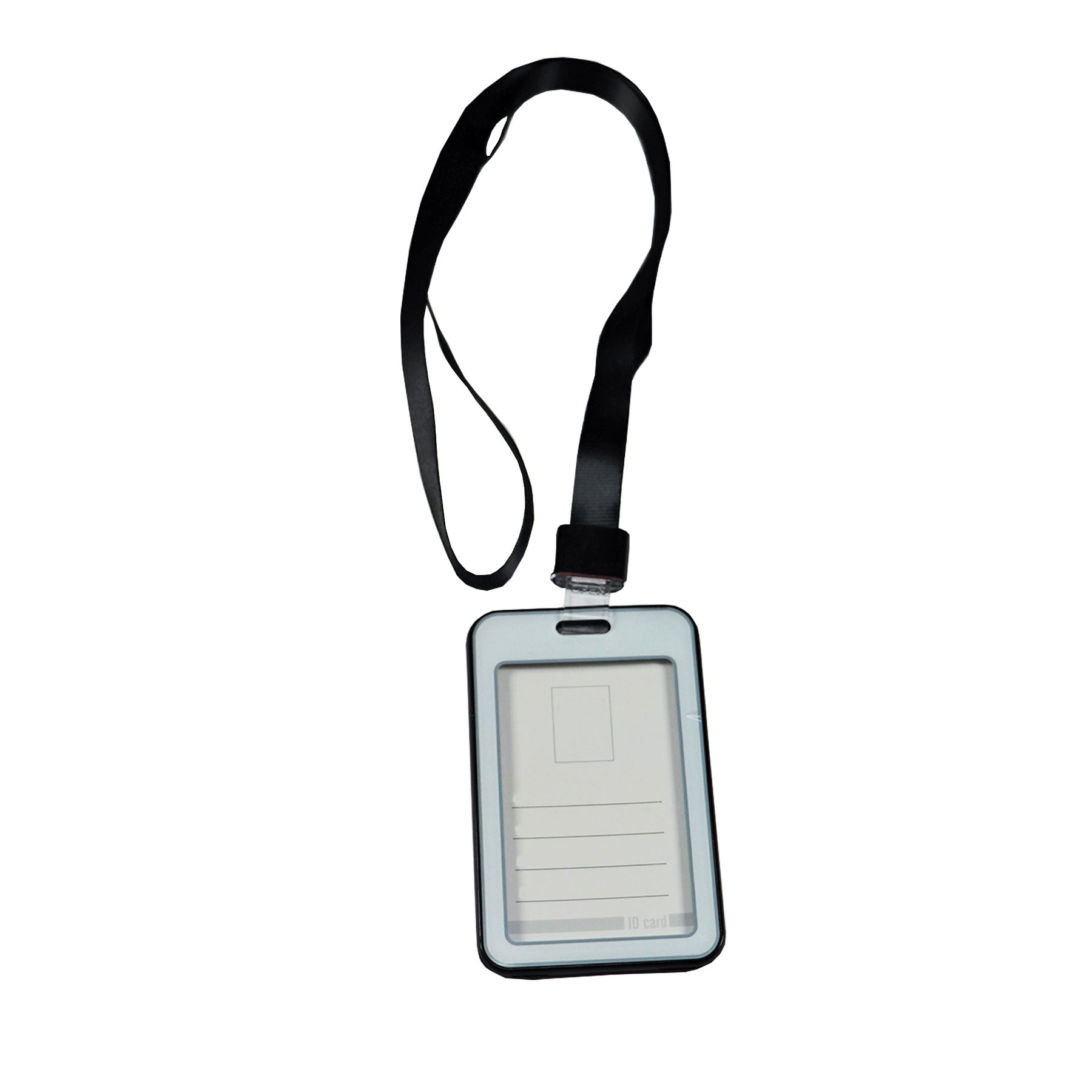KEJEA Badge with lanyard, double-sided, vertical, 54 ? 85 mm, black