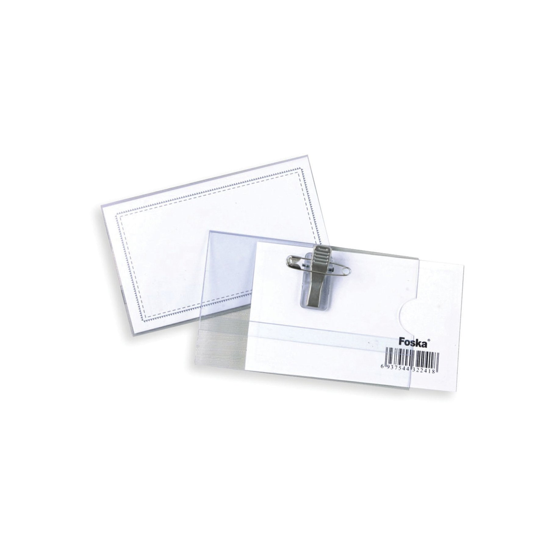 Foska Badge, with pin and clip, horizontal, 90 x 57 mm