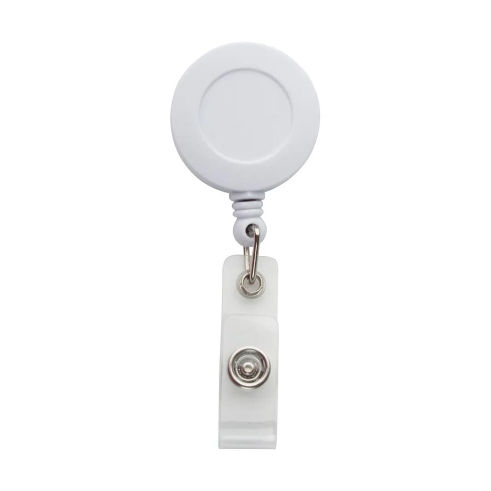 Cool Retractor Slope, retractable badge holder, with clip, round, white