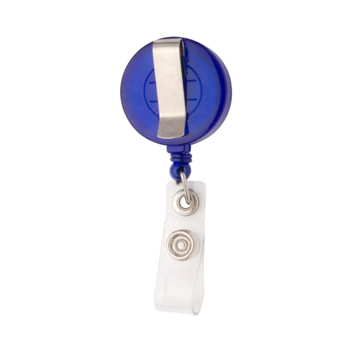 Cool Ретрактор Slope, ролетен държач за бадж, с клипс, кръгъл, прозрачно-син