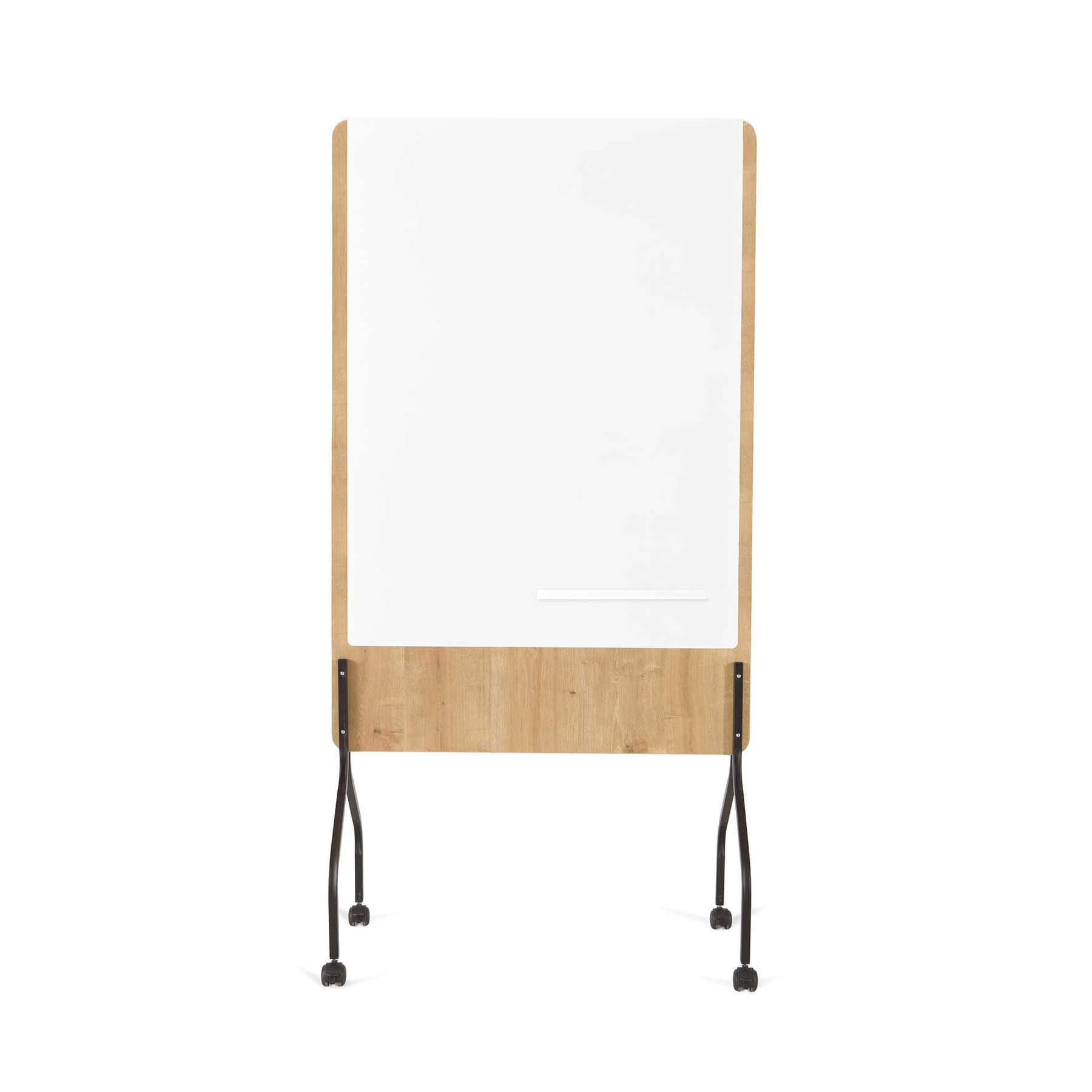 Rocada Whiteboard Natural, magnetic, double-sided, on wheels, 109 x 100 cm