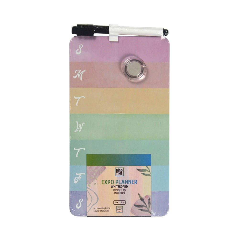 Дъска-планер Biro Time, с маркер, 14 х 25 cm, асорти
