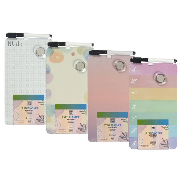 Дъска-планер Biro Time, с маркер, 14 х 25 cm, асорти