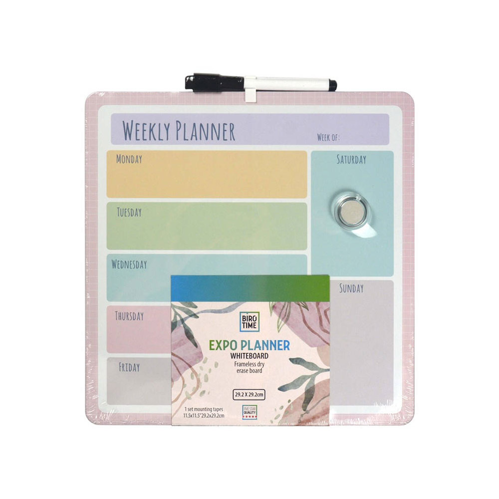 Дъска-планер Biro Time, с маркер, 29 х 29 cm, асорти