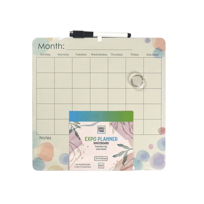 Дъска-планер Biro Time, с маркер, 29 х 29 cm, асорти