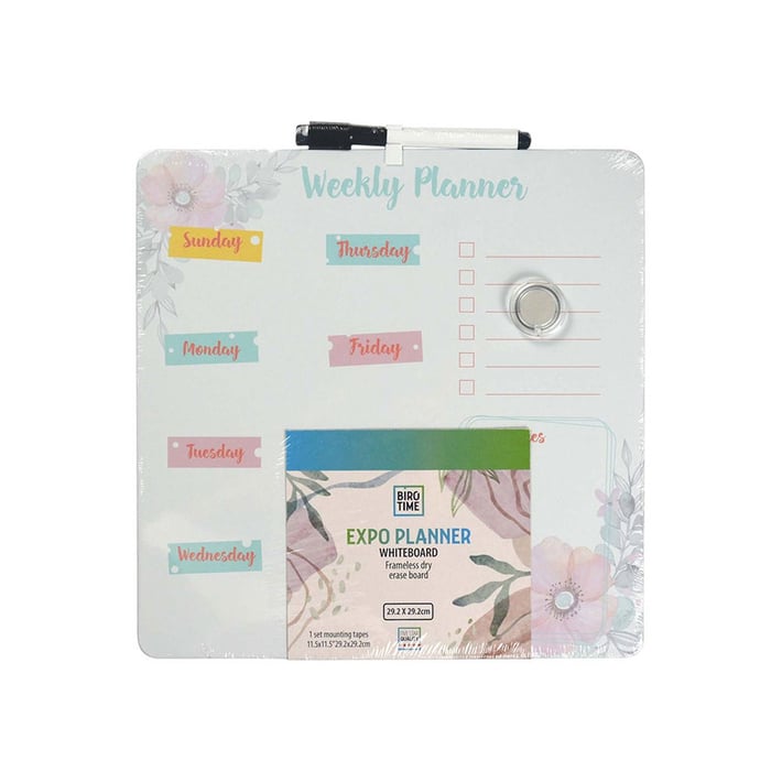 Дъска-планер Biro Time, с маркер, 29 х 29 cm, асорти