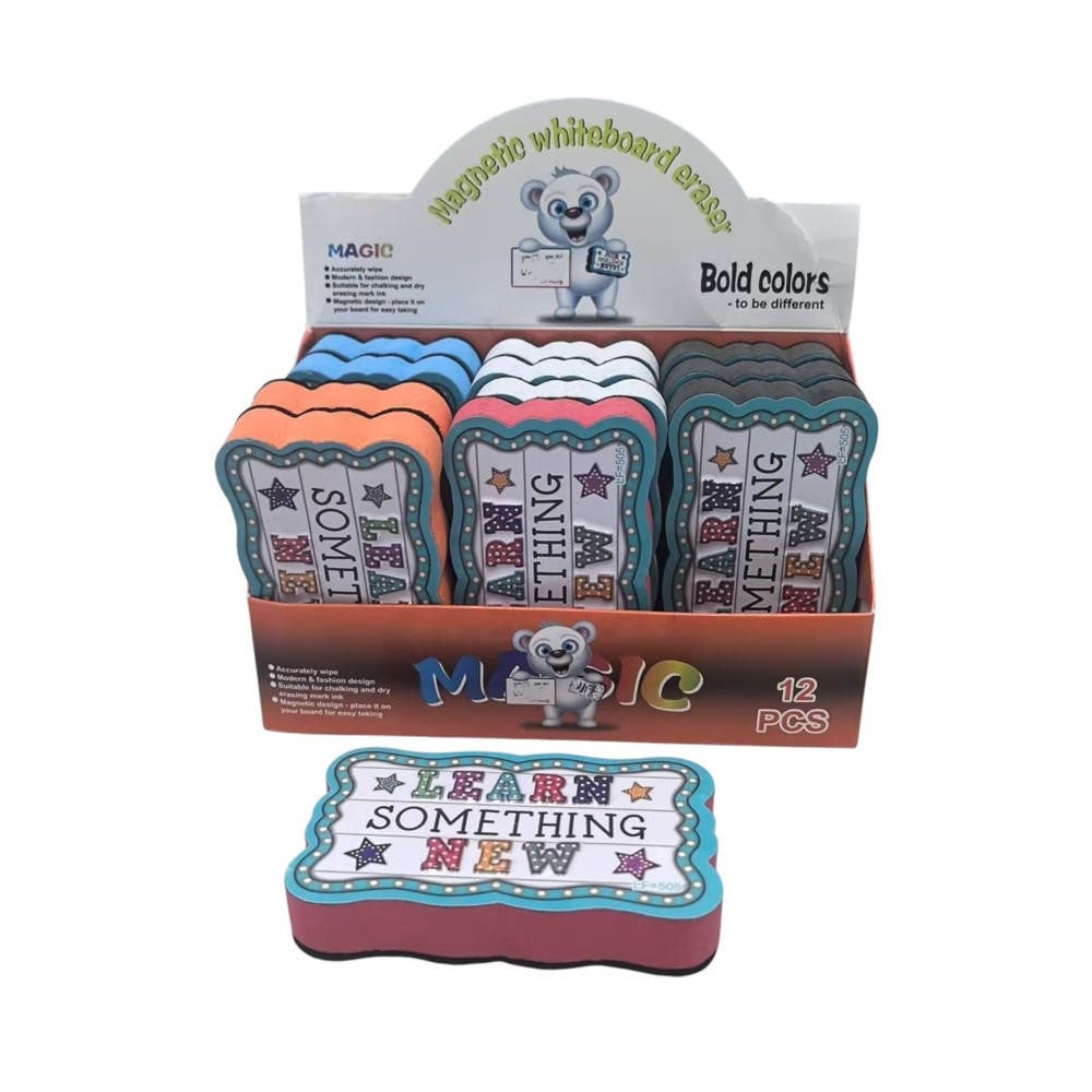 Biro Time Tuffy Whiteboard Eraser, “Learn something new”, assorted, 1 pc