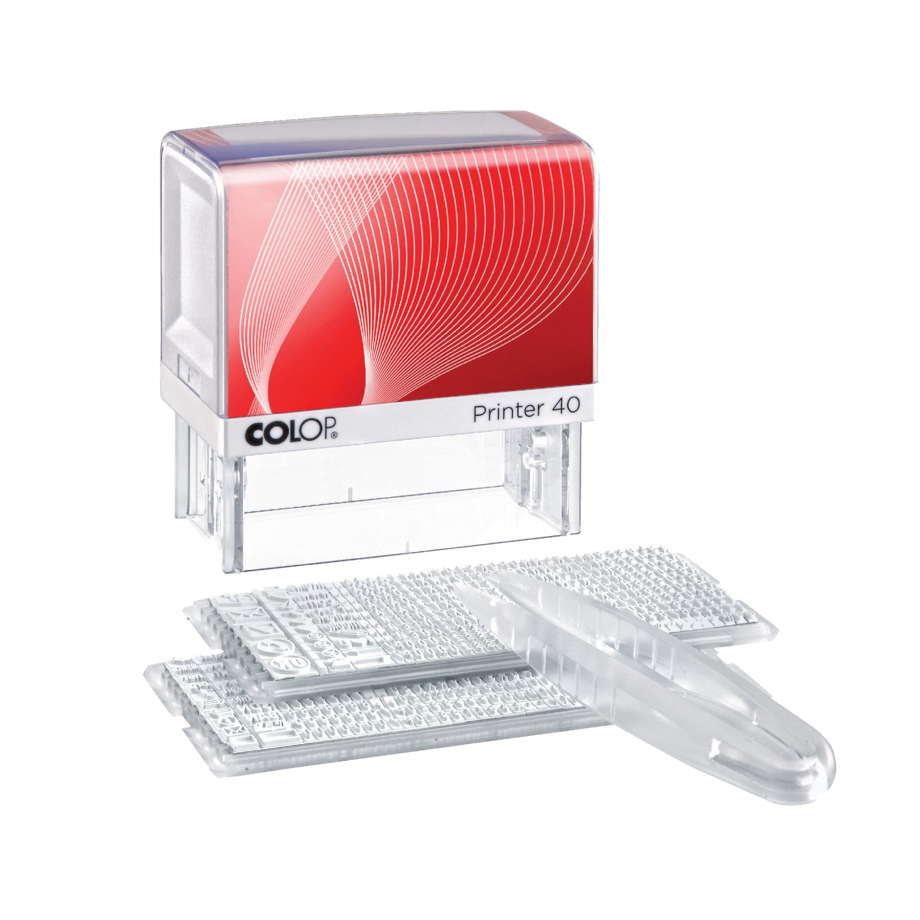Colop Stamp Printer 40/2 Set, self-inking, 23 x 59 mm, with Cyrillic and Latin letters