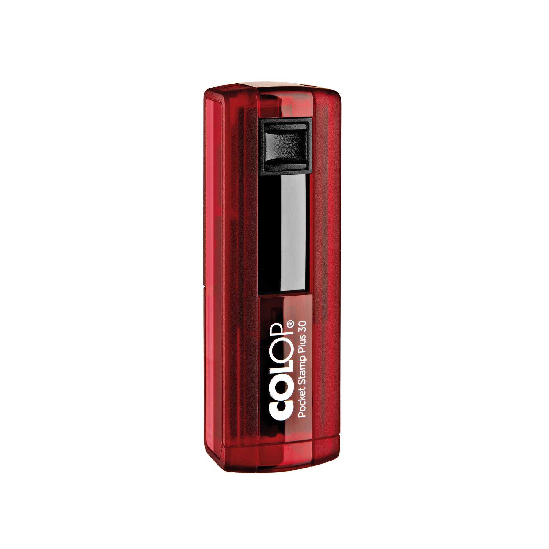 Colop Stamp Pocket Stamp Plus 30, pocket, 18 x 47 mm, ruby red, blue imprint
