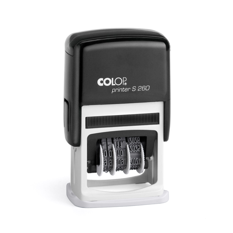 Colop Date Stamp S260/03, with Digits and Text, 24 x 45 mm, Black