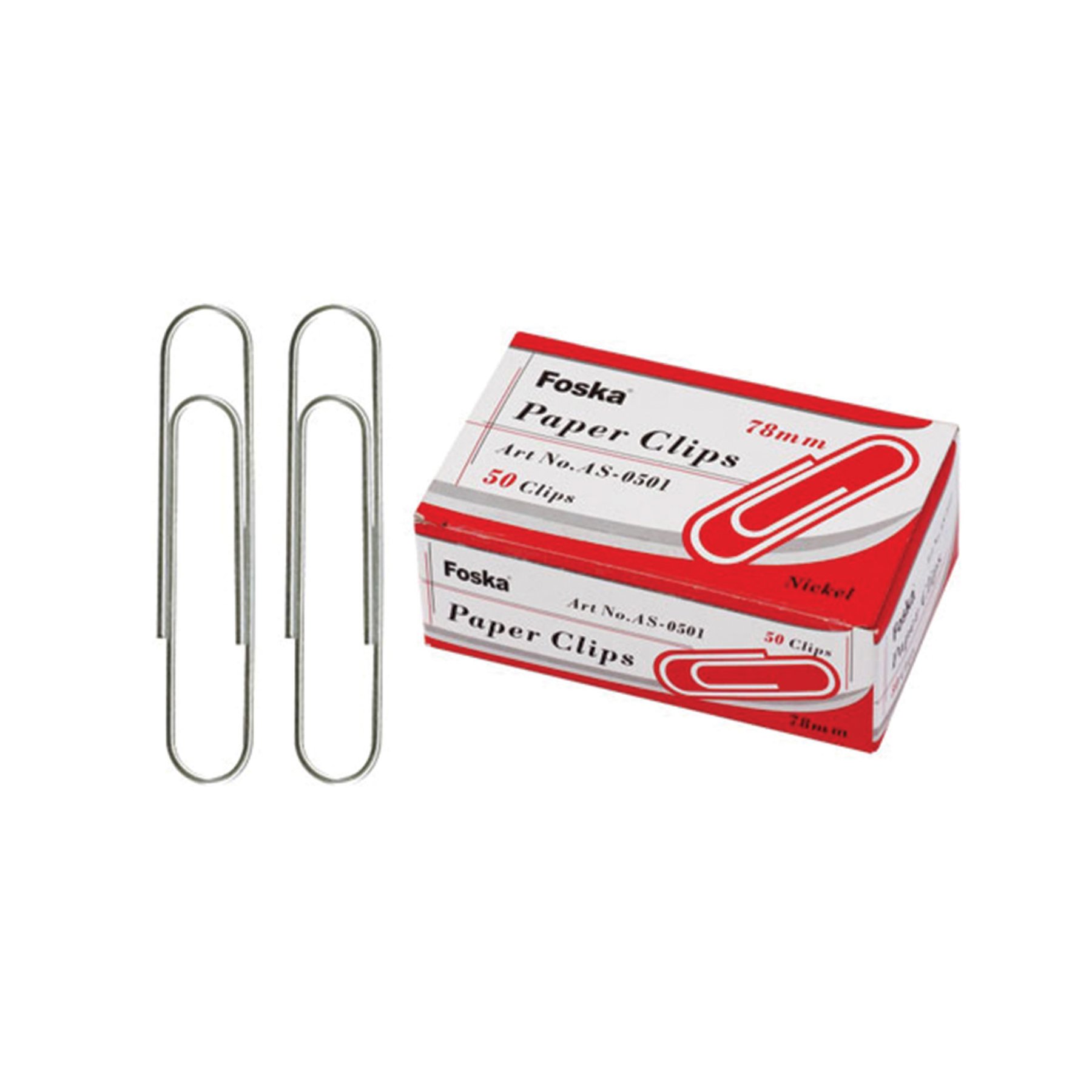 Foska Paper Clips, 78 mm, 50 pcs