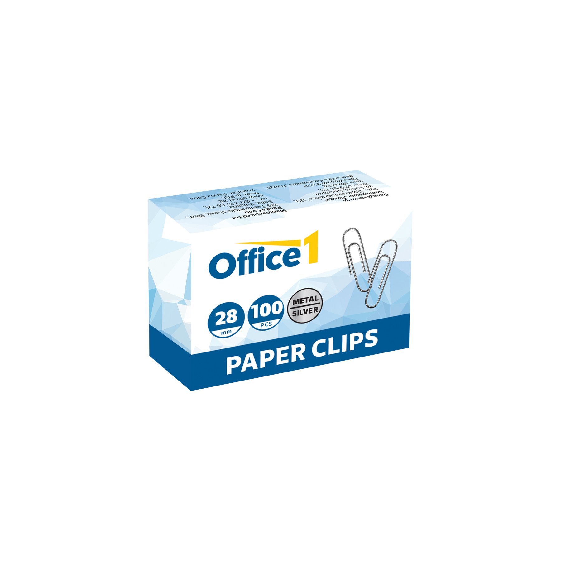 Office 1 Paper clips, 28 mm, 100 pieces