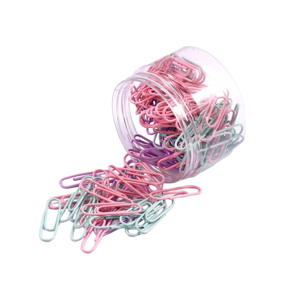 Foska Кламери, 28 mm, 120 броя, розови и лилави, в кутия