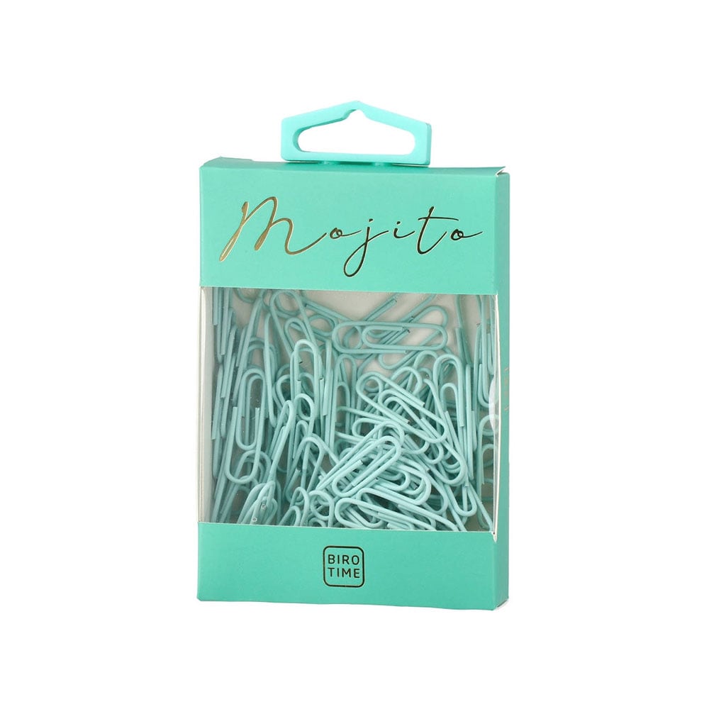 Biro Time Angelite Paper Clips, 28 mm, mint, 100 pcs