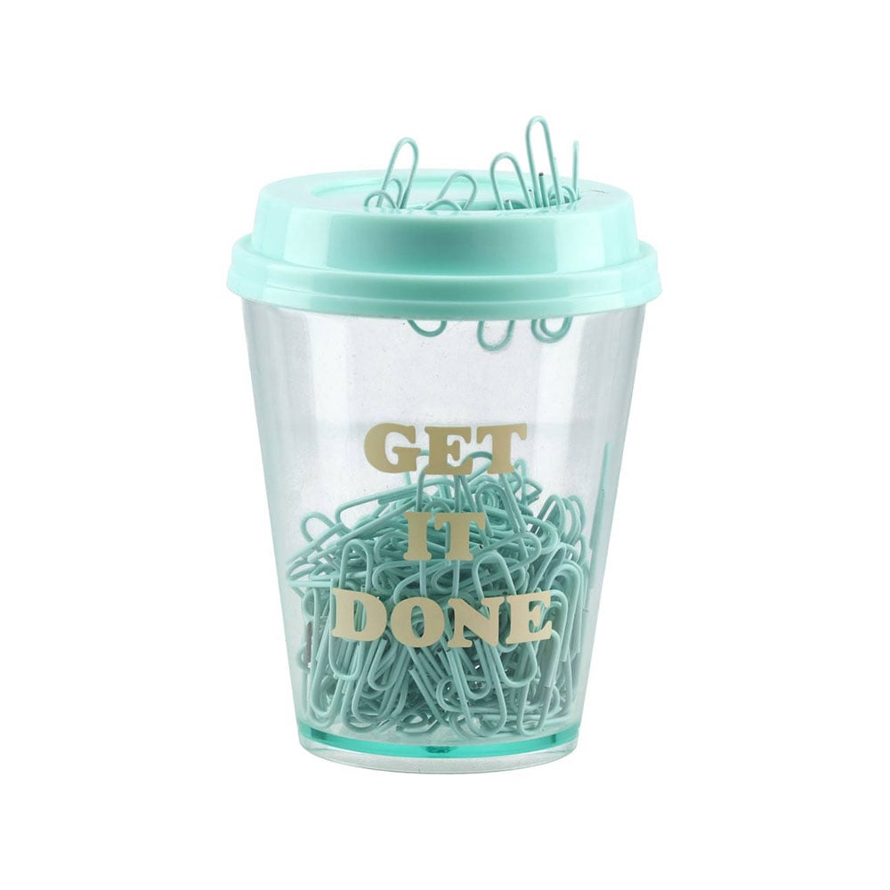 Biro Time Lolite Paper Clips, in cup, mint, 150 pcs