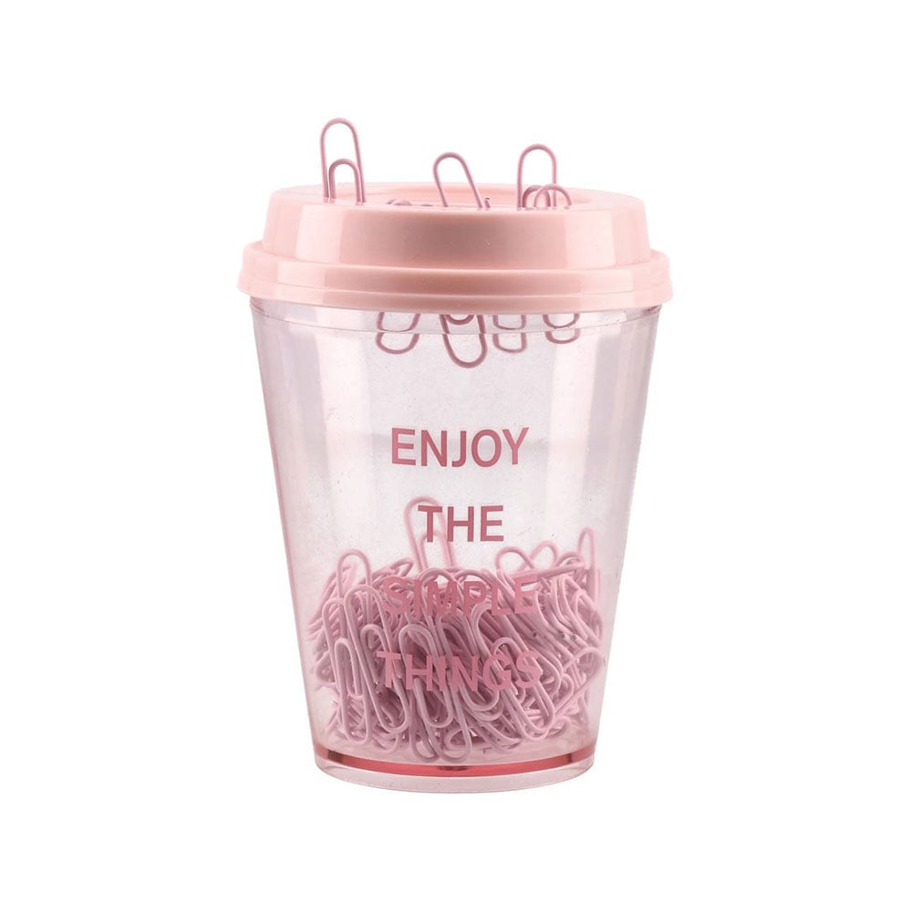 Biro Time Lolite Paper Clips, in cup, pink, 150 pcs