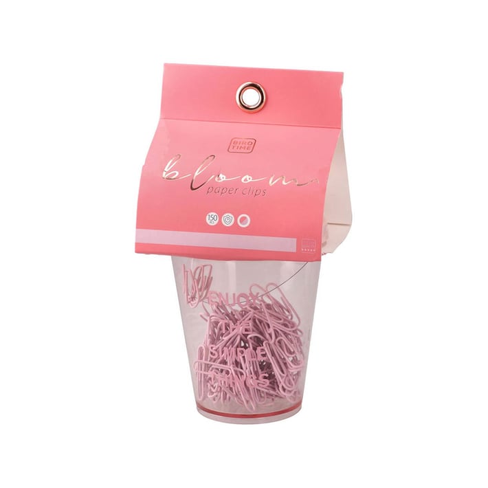 BIRO TIME LOLITE PAPER CLIPS 150 NUMBER B CUP PINK