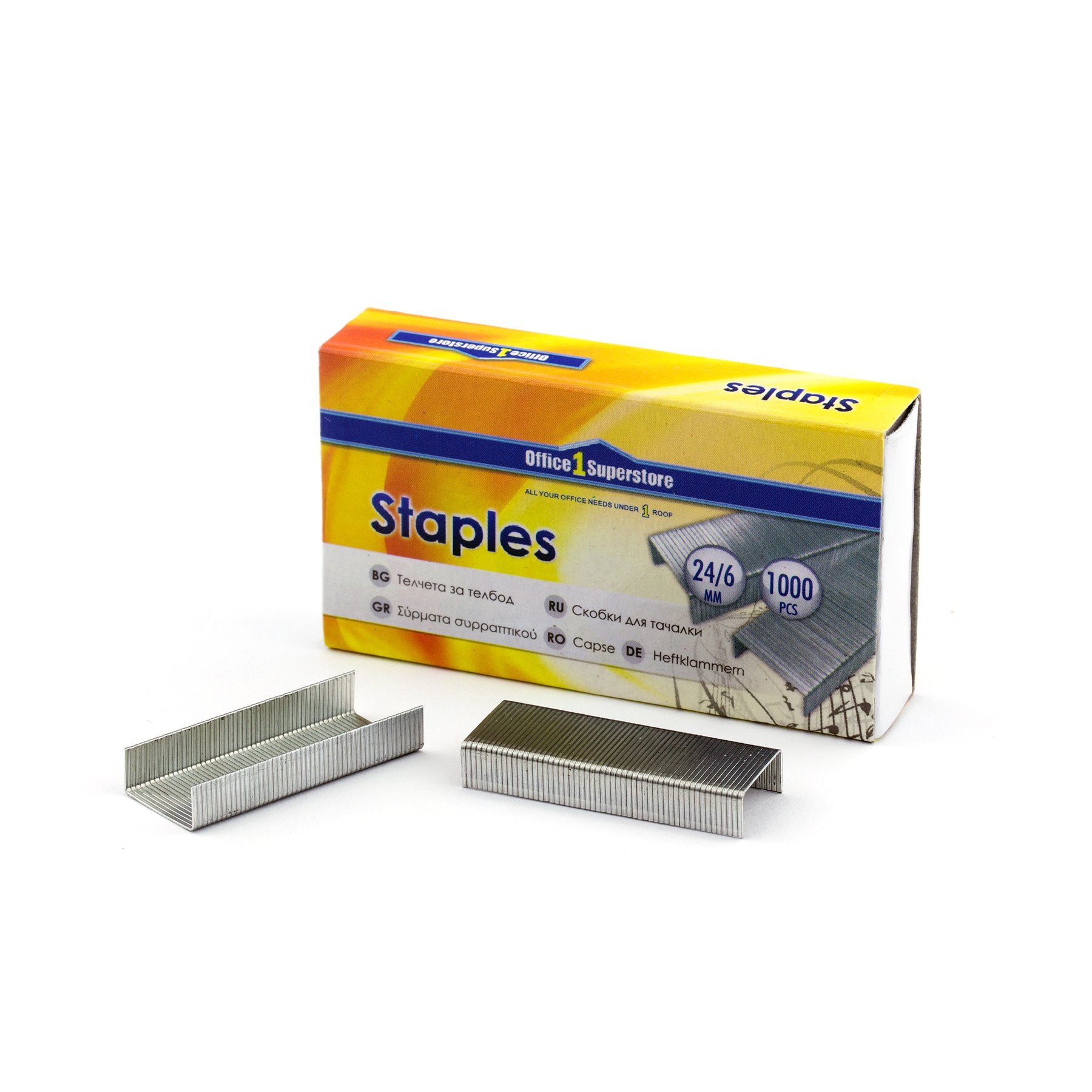 Office 1 Staples, size 24/6 mm, 1000 pcs