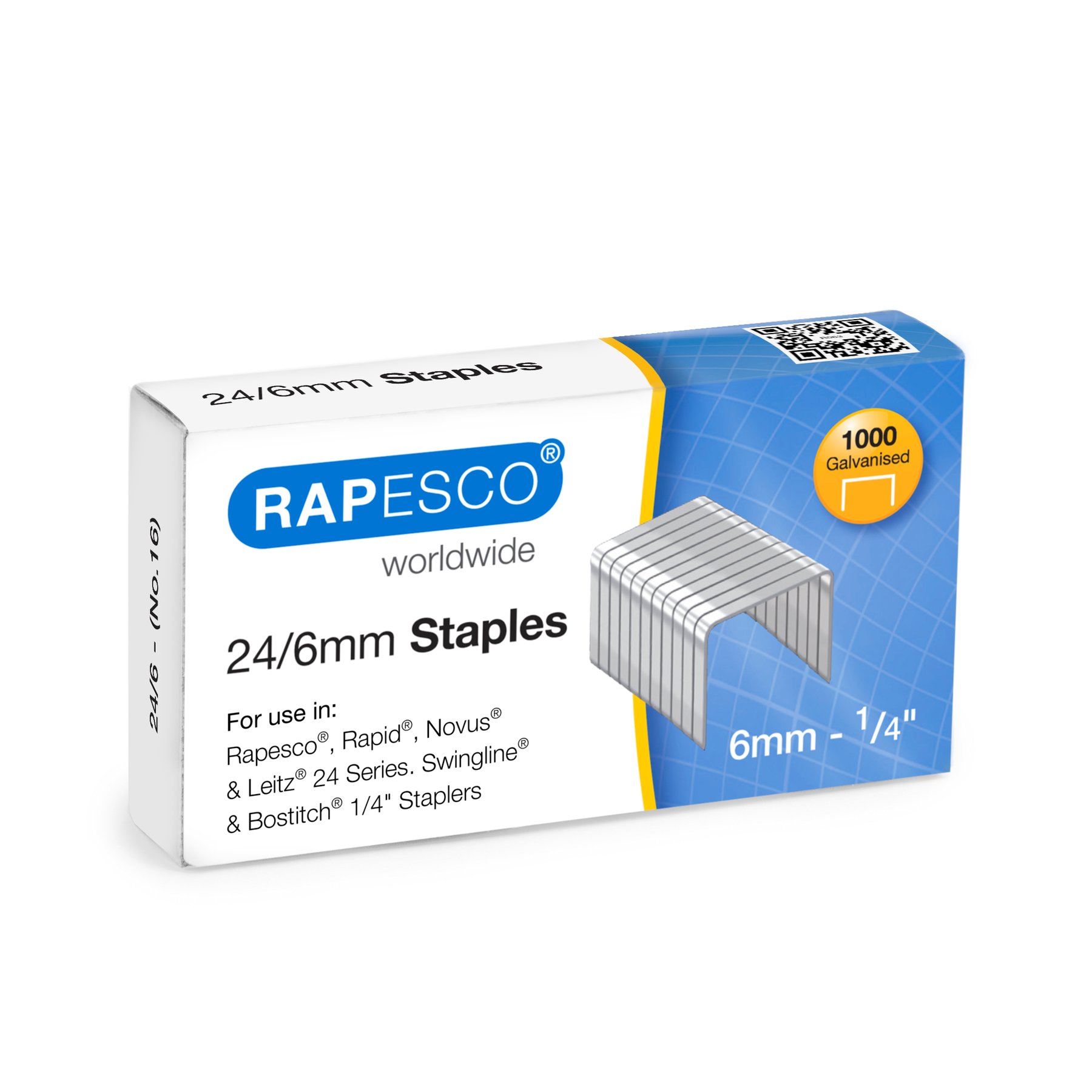 Rapesco Staples, size 24/6 mm, 1000 pieces