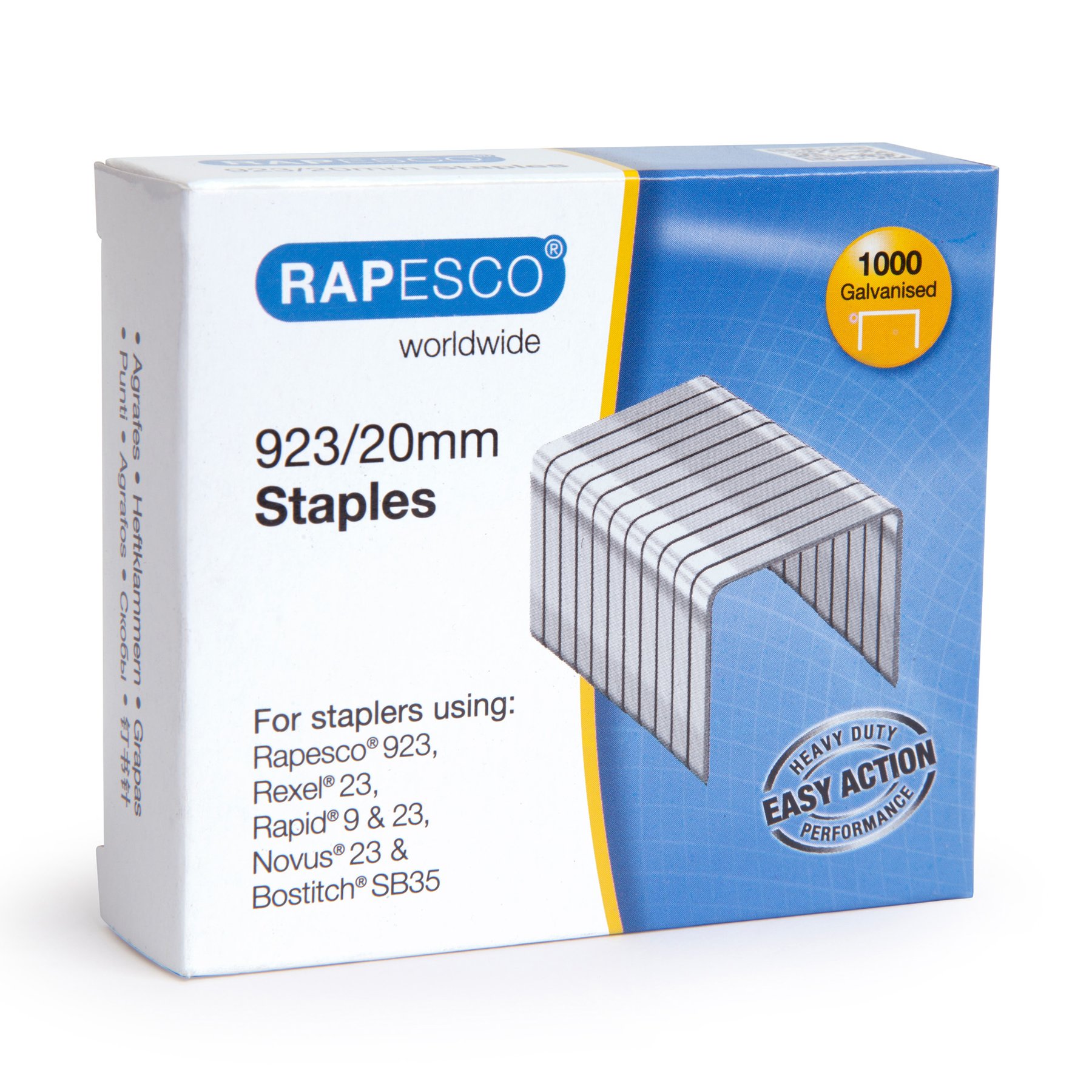 Rapesco Staples 23/20 mm, 1000 pieces