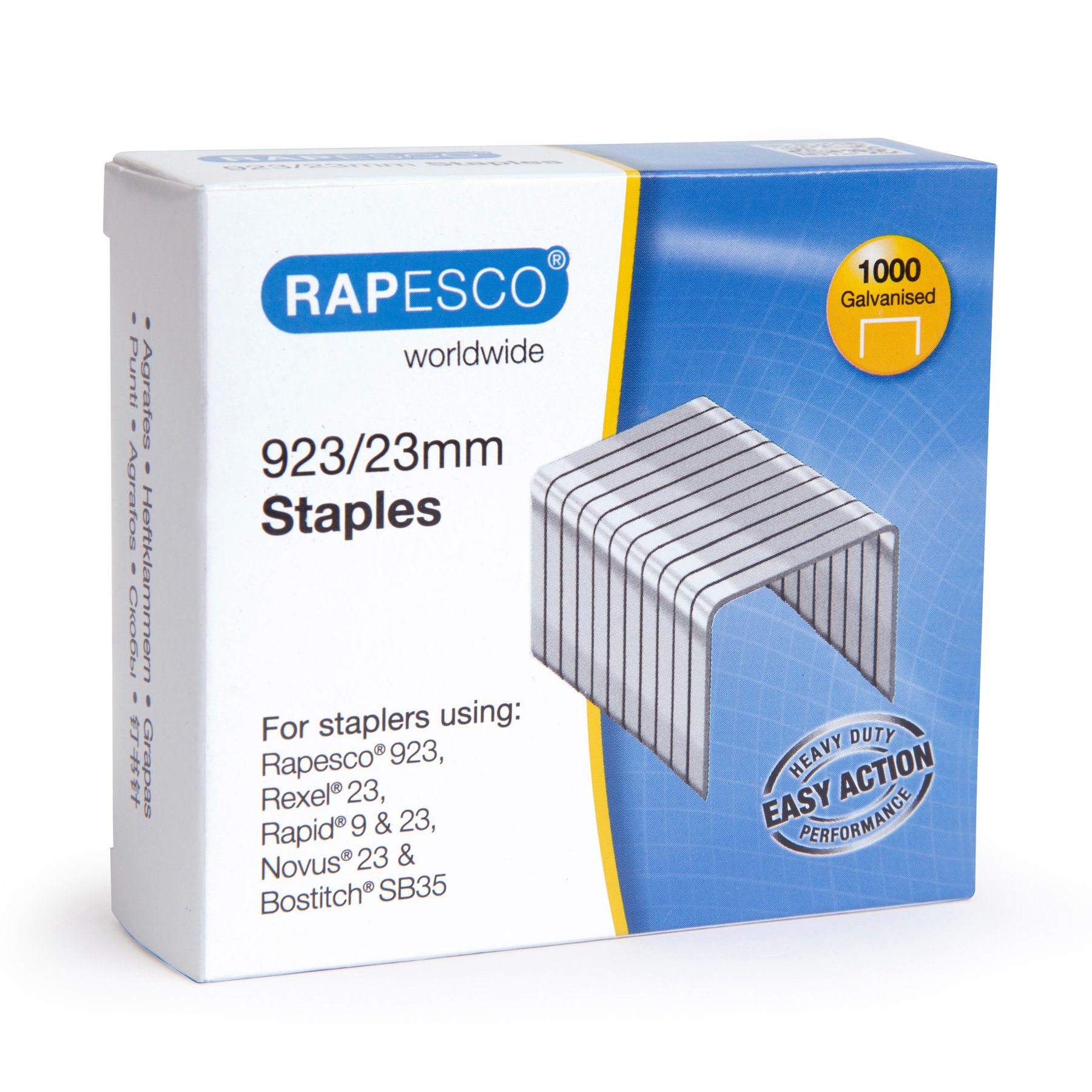 Rapesco Staples for stapler, size 23/23 mm, 1000 pcs