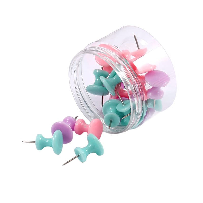 Foska Push pins, 27 mm, 20 pcs, pastel, in box
