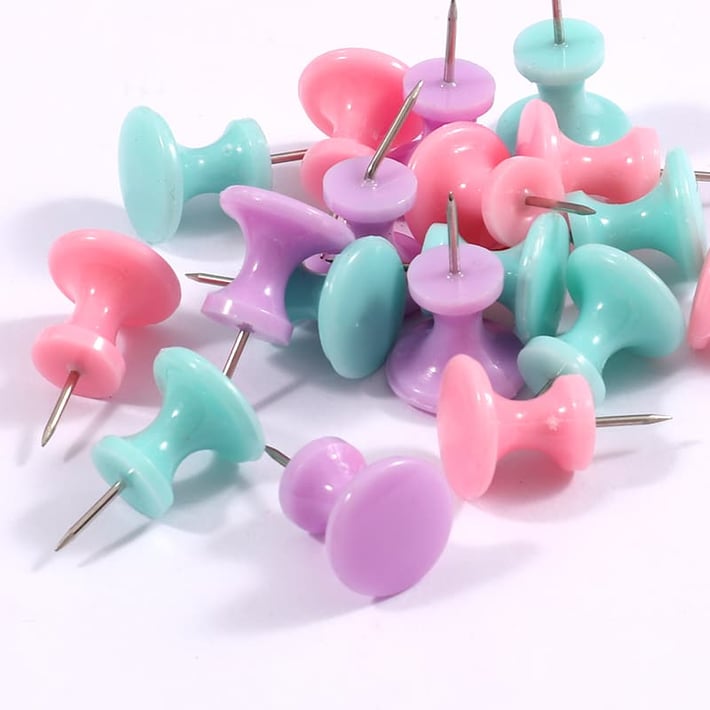 Foska Push pins, 27 mm, 20 pcs, pastel, in box