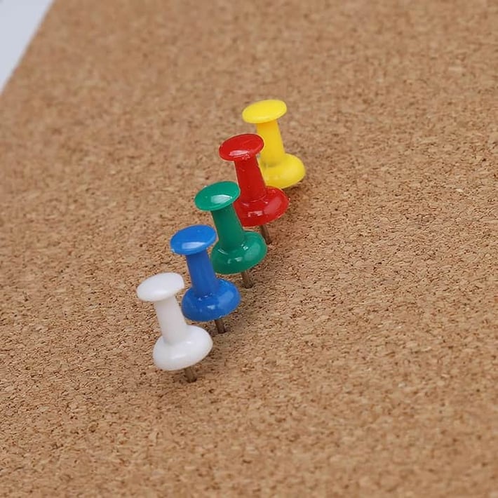 Foska Push pins, 25 mm, 200 pcs, assorted, in jar