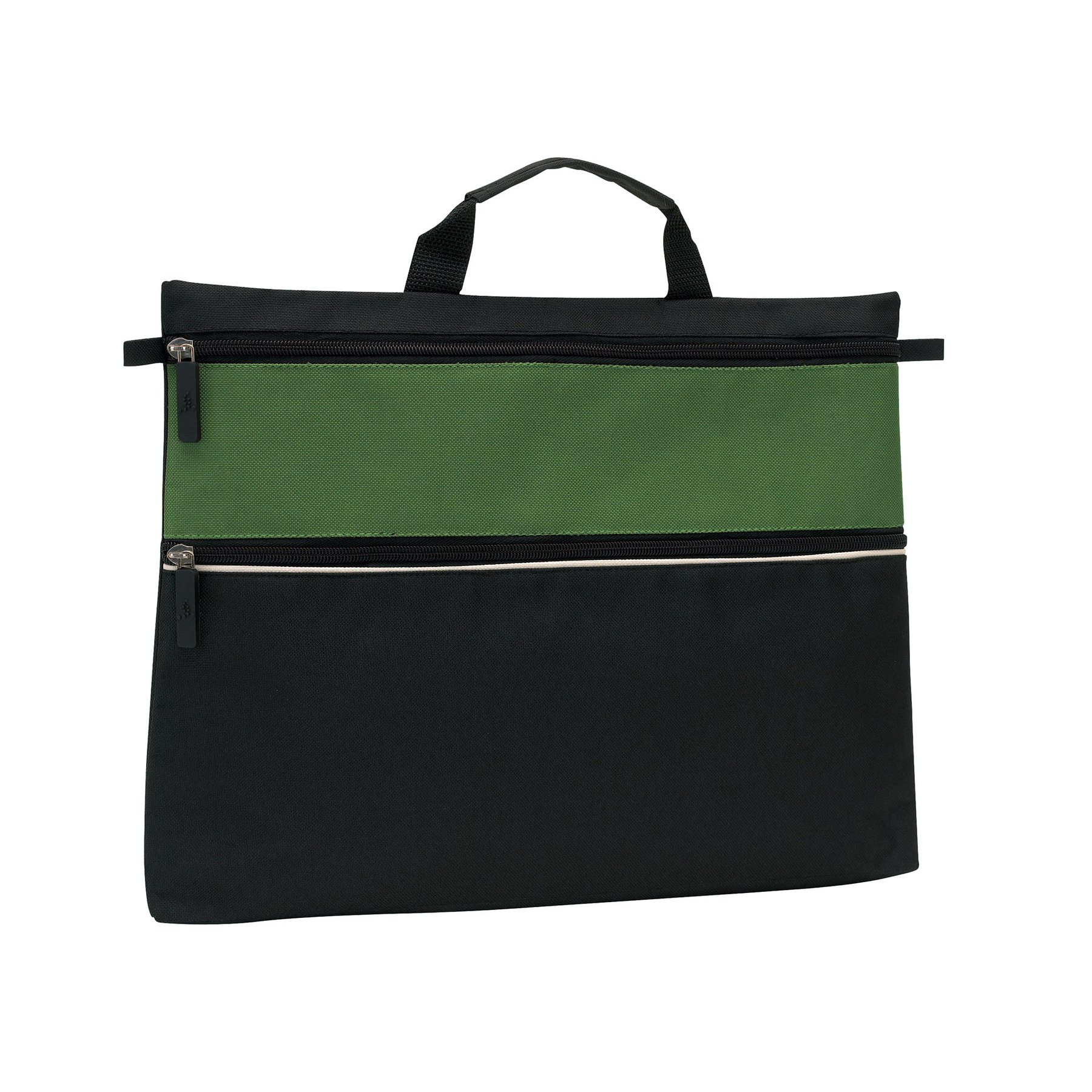 TOPS Document Bag “File”, with 2 zippers, green