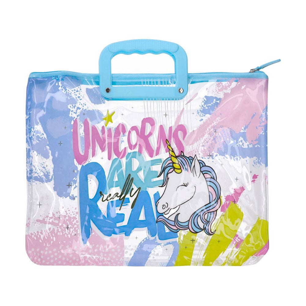 Junior Case Fine Document Bag, unicorn, PVC