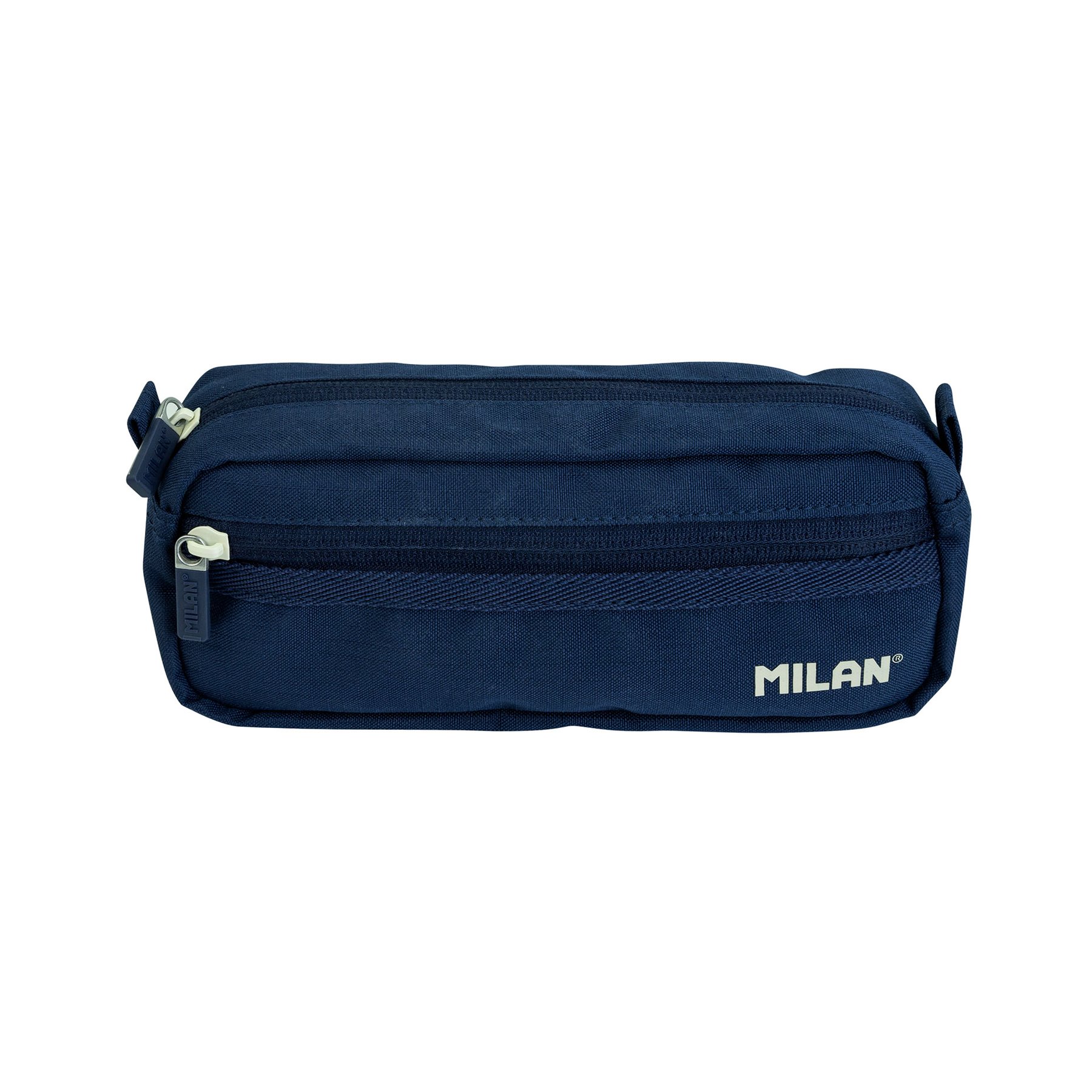 Milan Pencil case 1918, with 2 zippers, dark blue