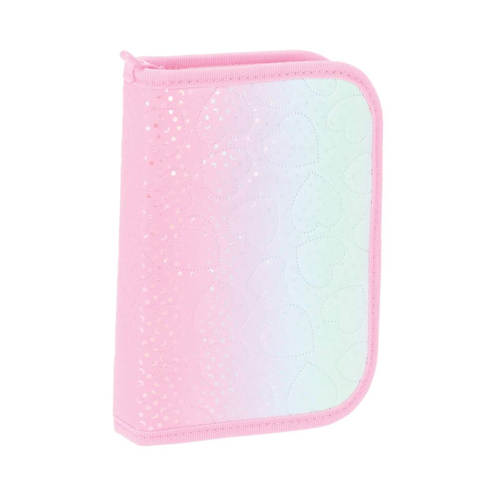 Statovac Decker Pencil Case, single zipper, filled, pink