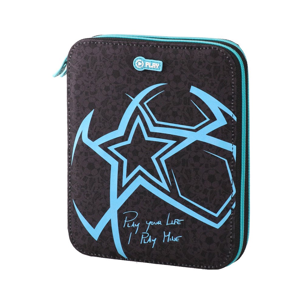 Statovac Double Grande Pencil Case, two zippers, filled, football