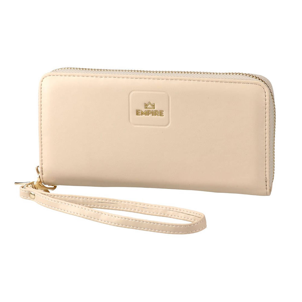 Портфейл Empire Alina, дамски, с каишка, голям, бежов