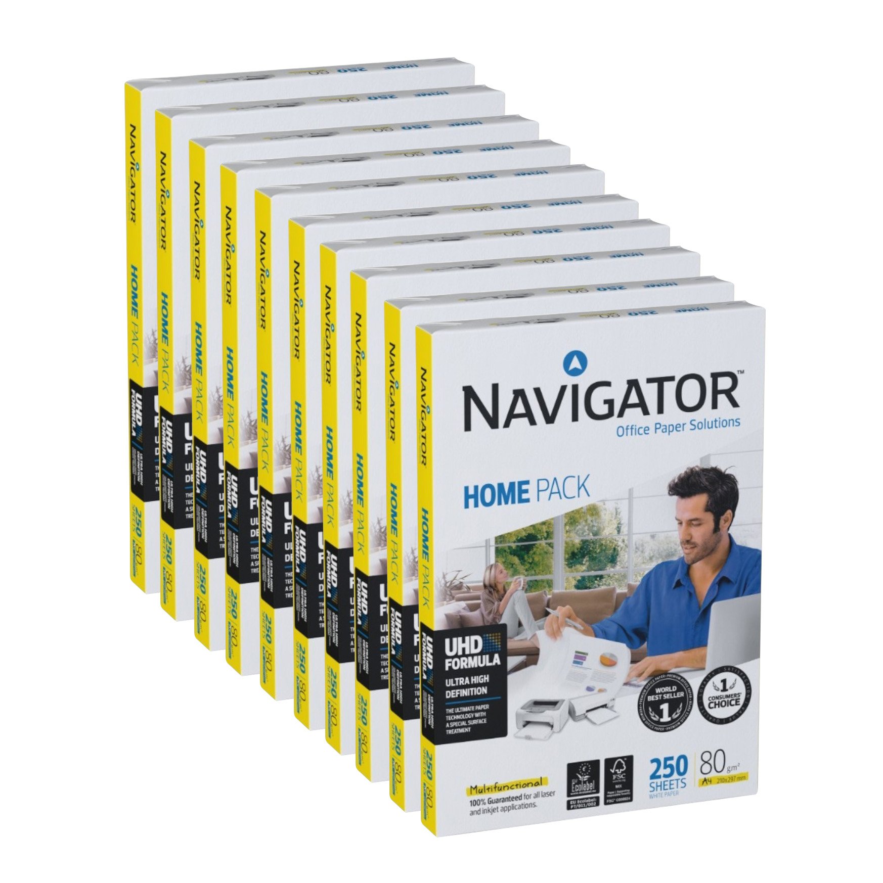 Navigator Copy paper Home Pack, A4, 80 g/m?, 250 sheets, pack of 10