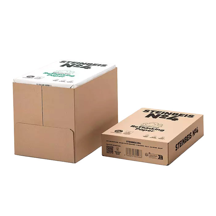 Steinbeis Copy paper N4, CIE 135, 100% recycled, A4, 80 g/m?, 500 sheets, 5 packs