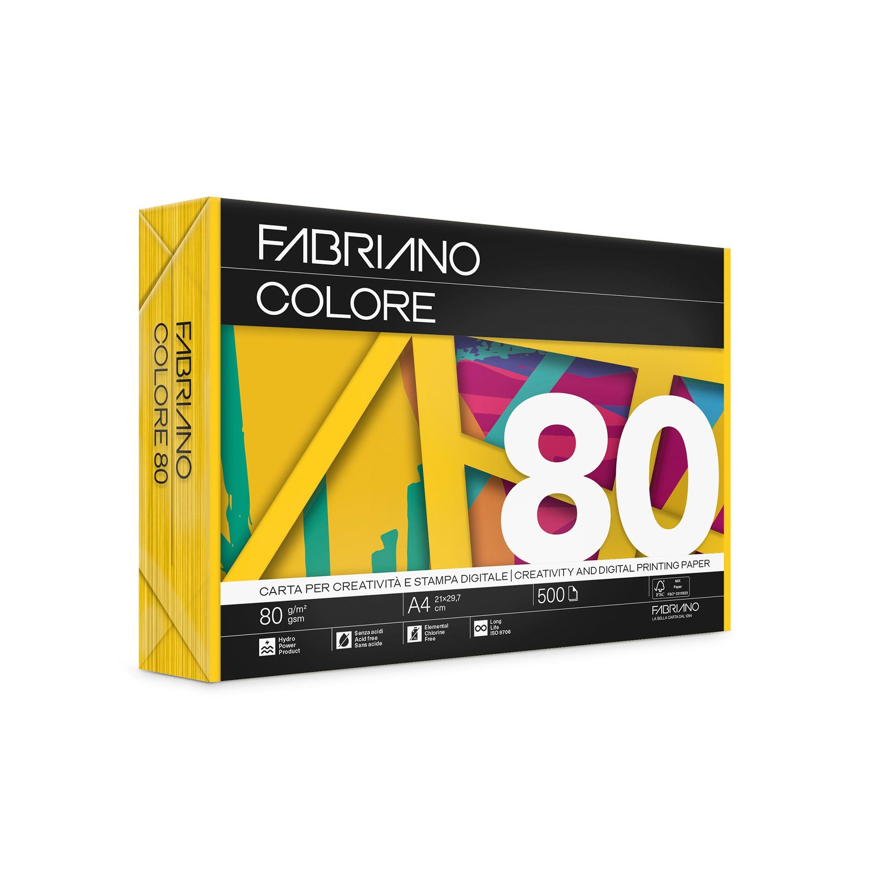Fabriano Copy paper Colore, A4, 80 g/m?, yellow, 500 sheets