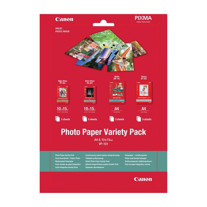 Canon Photo paper VP-101, Variety Pack, A4 and 10 x 15 cm, 20 sheets