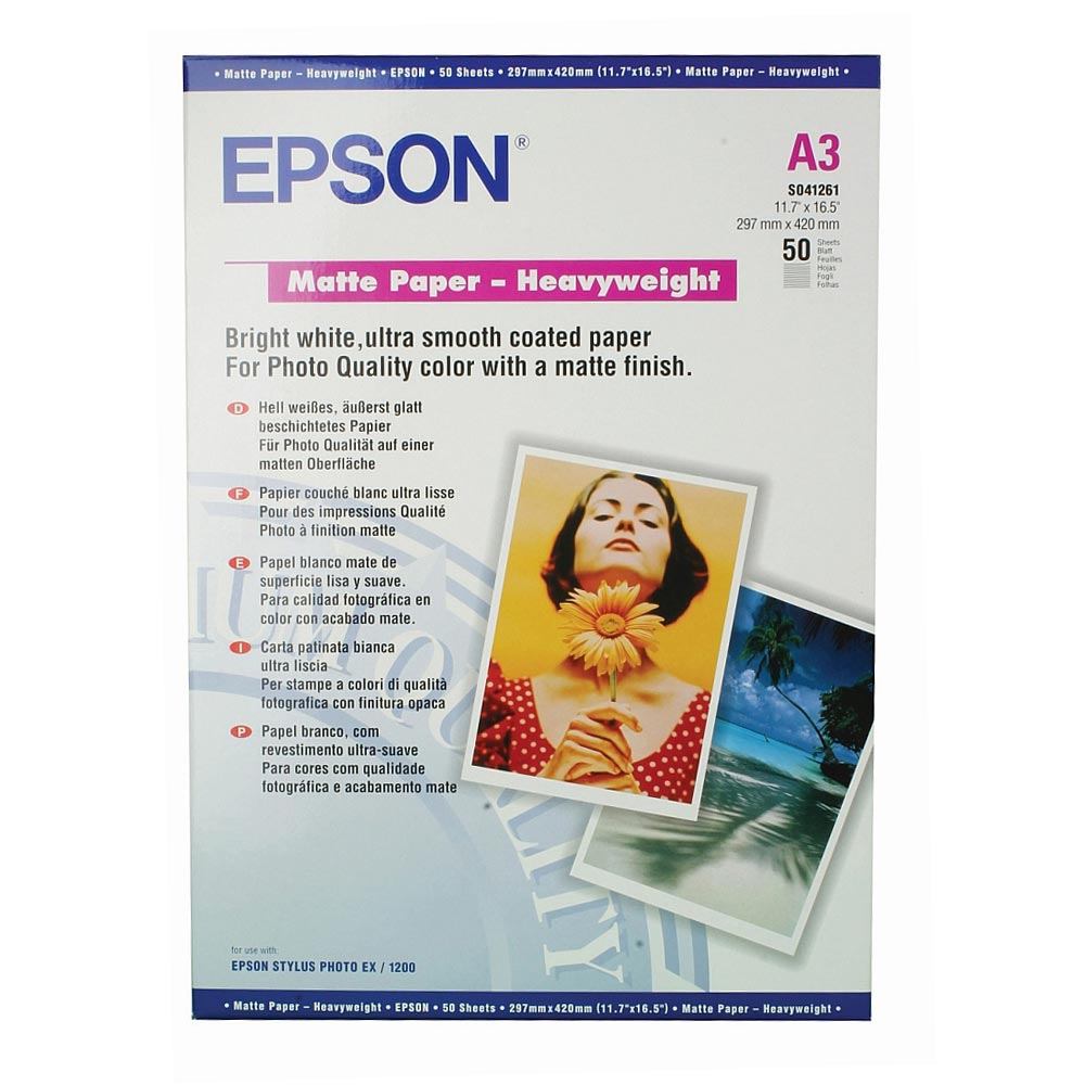 Epson Photo Paper Matte Paper S041261, A3, 167 g/m2, 50 sheets