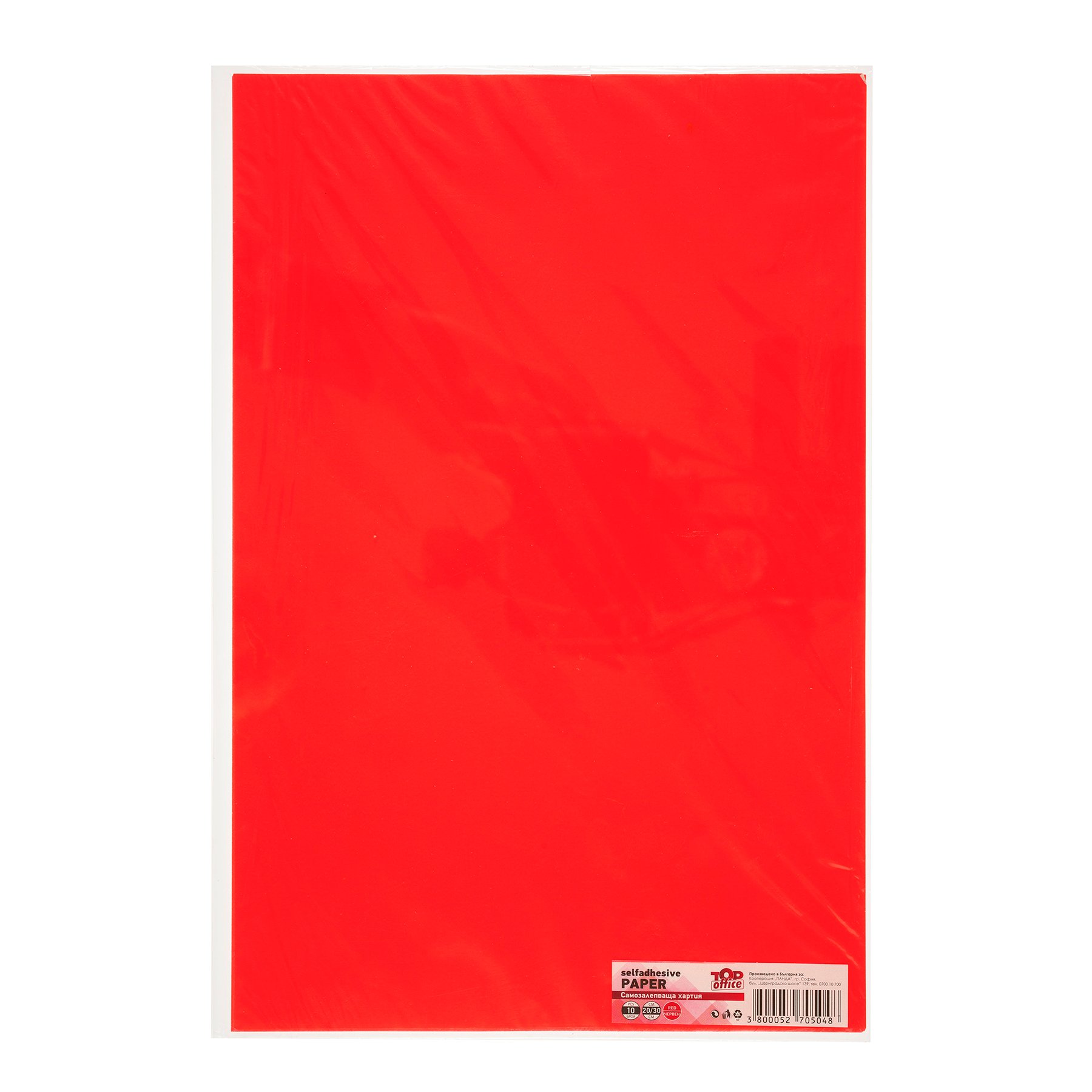 Top Office Self-adhesive paper, 20 x 30 cm, red, 10 sheets